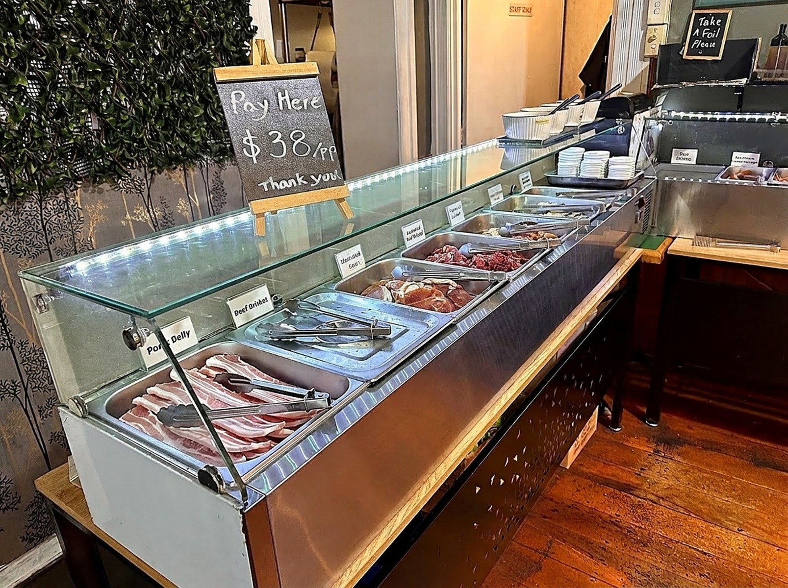 Mukbang Korean BBQ buffet sizzling beef short ribs and hotpot on Queen Street Auckland